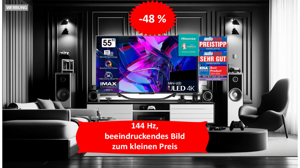"OLED-TV-Schreck" mit 144 Hz: Bei Amazon 500 Euro auf Mini-LED-TV sparen (Update)