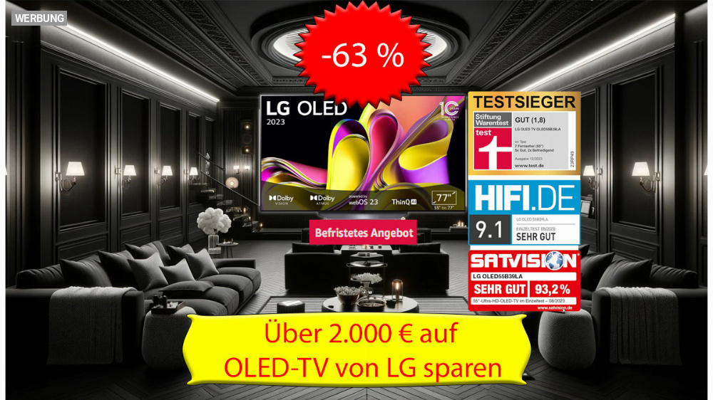 Kein Witz! Otto führt Amazon vor: 2.000 Euro auf riesigen OLED-TV von LG sparen 