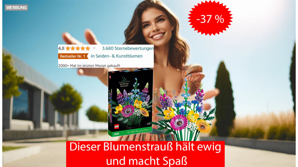 Nur noch für kurze Zeit bei Amazon: Extra-Rabatt auf Bestseller-Lego-Blumen (Update)