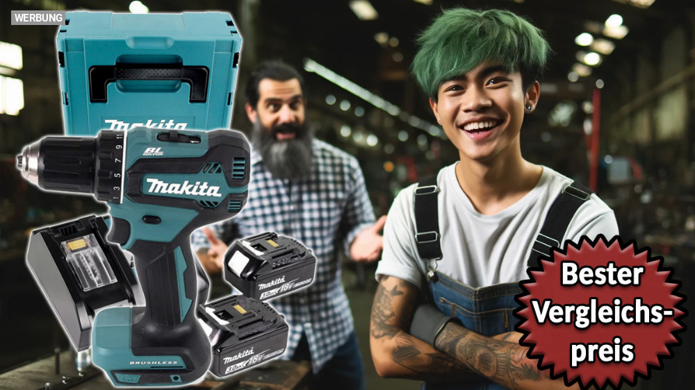 Bei Amazon klar unter Vergleichspreis gerutscht: Makita Akkuschrauber mit 2x Akku-18V, Makpac und Ladegerät