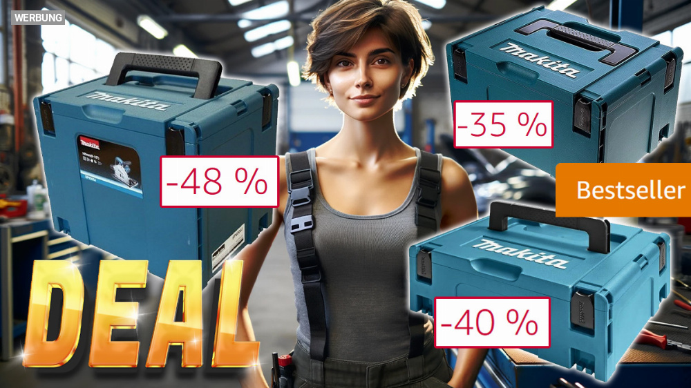 Amazon dreht durch! Bis zu 48 % Rabatt auf Bestseller: Makita Makpac Werkzeugkoffer im Angebot