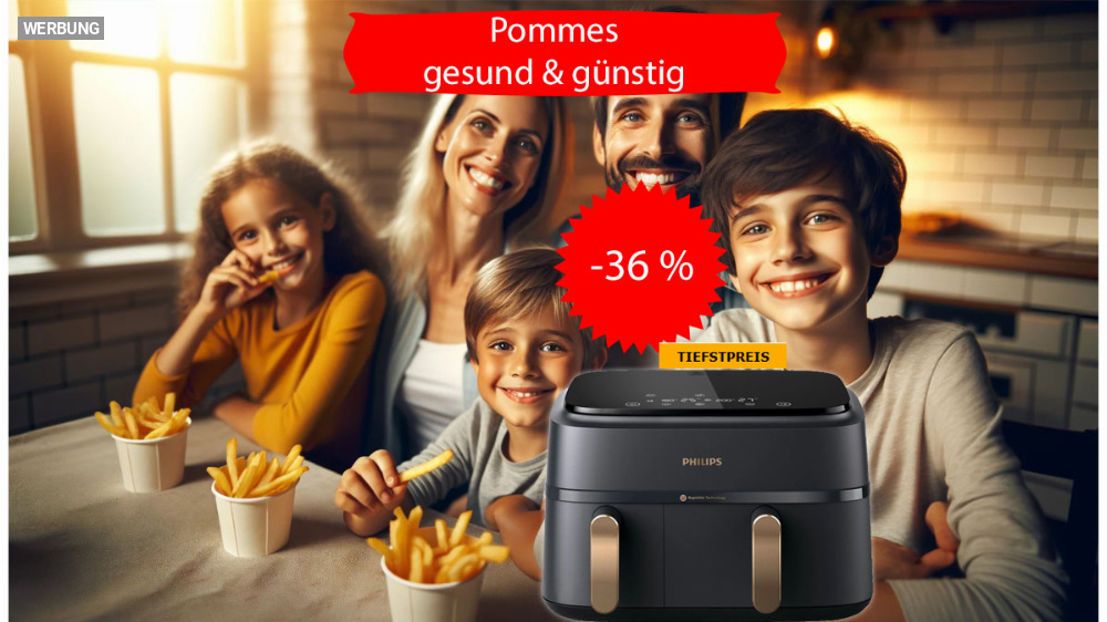 Gesünder "heiß und fettig" Essen: Philips Airfryer zum Tiefstpreis - aber nicht bei Amazon 