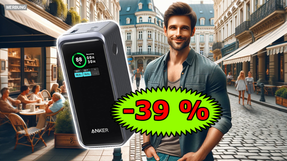 Nur kurz 39 % Rabatt bei Amazon: Anker Powerbank mit 20.000 mAh, 200 Watt, 2× USB-C und USB-A