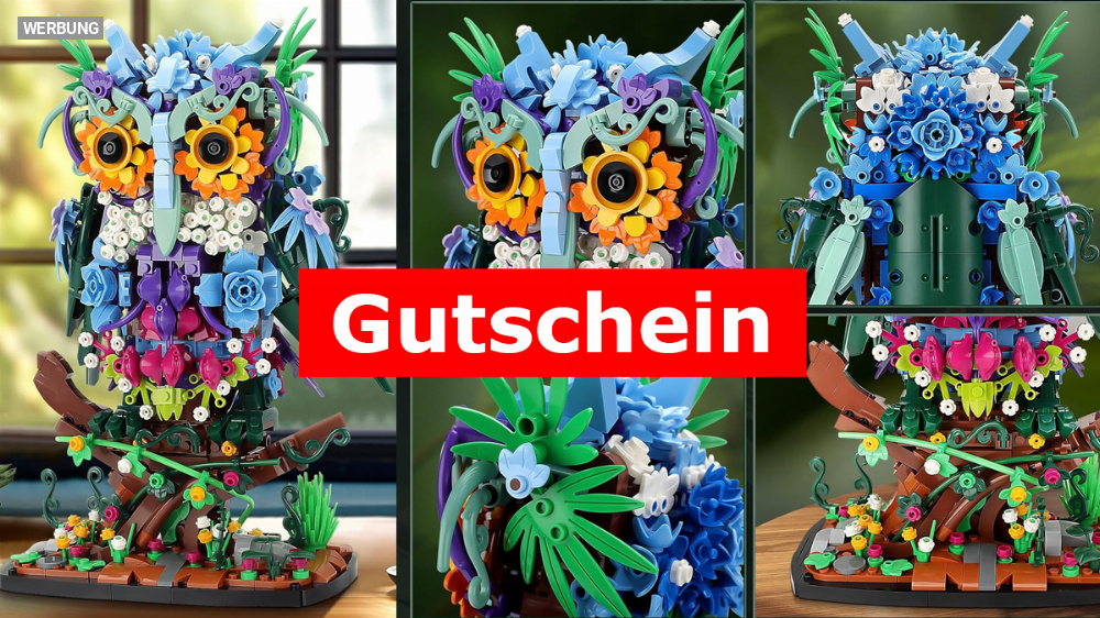 Da macht Lego große Augen: Gutschein für 1.193 Teile große Eule bei Amazon (-20 Euro)