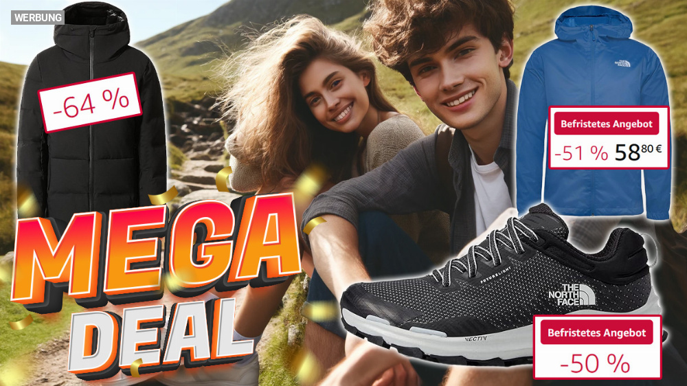 Amazon schmeißt The North Face raus! Bis zu 64 % und 300 Euro Rabatt auf The North Face Jacken und Schuhe - jetzt zuschlagen