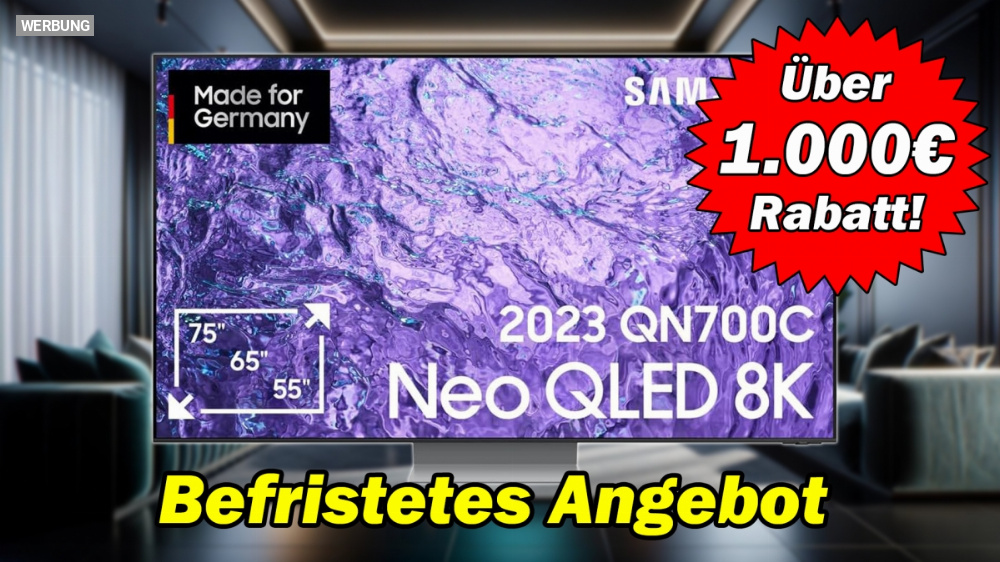 Amazon-Preisfehler? Über 1.000€ Rabatt auf Samsung-TV: 65 Zoll, 8K, QLED, Dolby Atmos