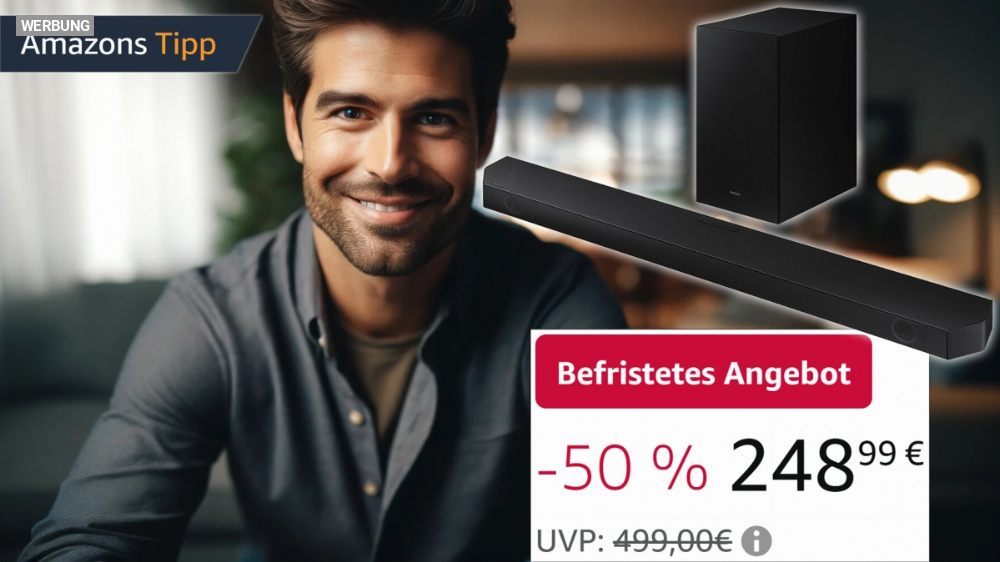 Kein Aprilscherz: Nur kurz 50% Rabatt auf Samsung Soundbar mit Subwoofer, Dolby Atmos und mehr