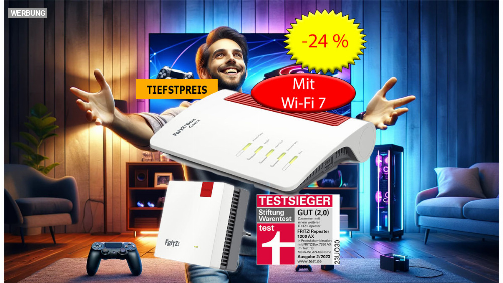 Bei Amazon: FritzBox-Kabelrouter mit Wi-Fi 7 zum Tiefstpreis