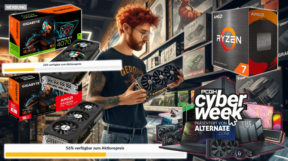 Alternate wirft unter Konkurrenzpreis raus: Geforce RTX 4070, Radeon RX 7600 XT & Ryzen 7 5800X - nur kurz im Rahmen der PCGH Cyber Week