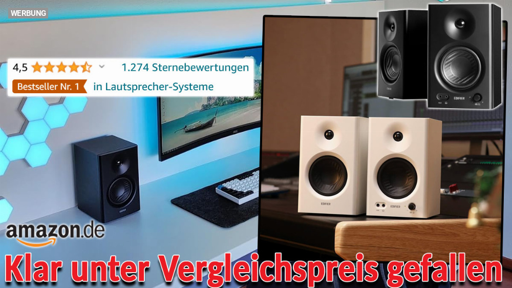 Aktive Lautsprecher auch für PC: Edifier MR4 klar unter Konkurrenzpreis gerutscht - Studiomonitore für Stereo-Liebhaber im Angebot