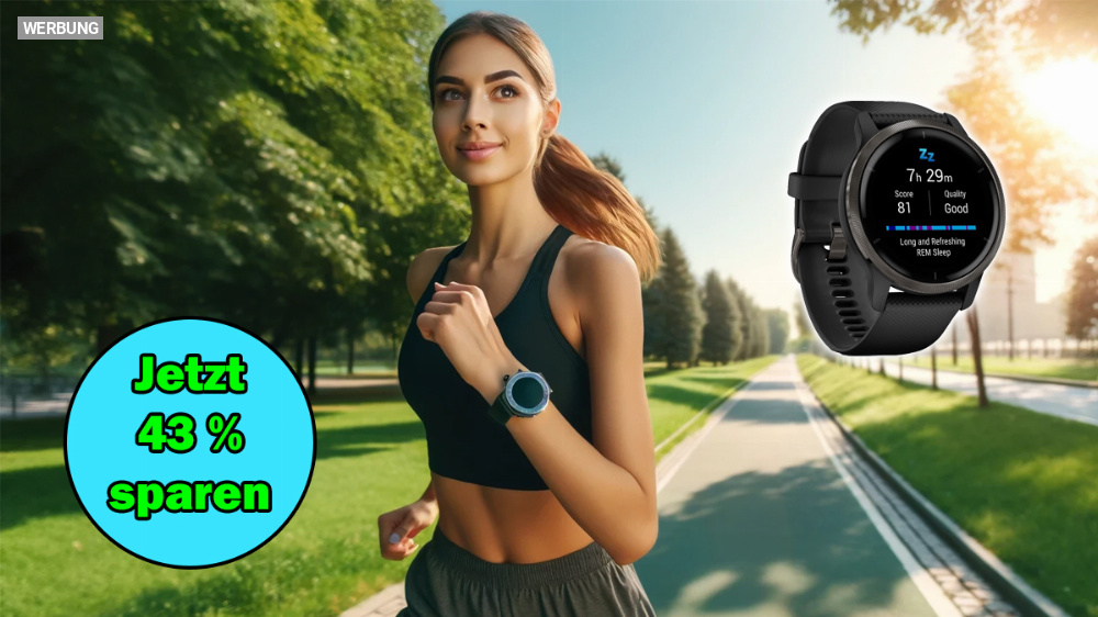 Sportlich sparen bei Amazon: Fitness-Smartwatch Garmin Venu 2 jetzt mit 43 % Rabatt im Angebot