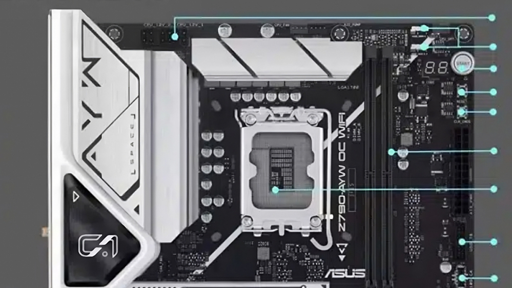 Asus Z790-AYW OC WIFI: Z790-Mainboard legt den Fokus mit DDR5-8400+ ganz auf RAM-OC
