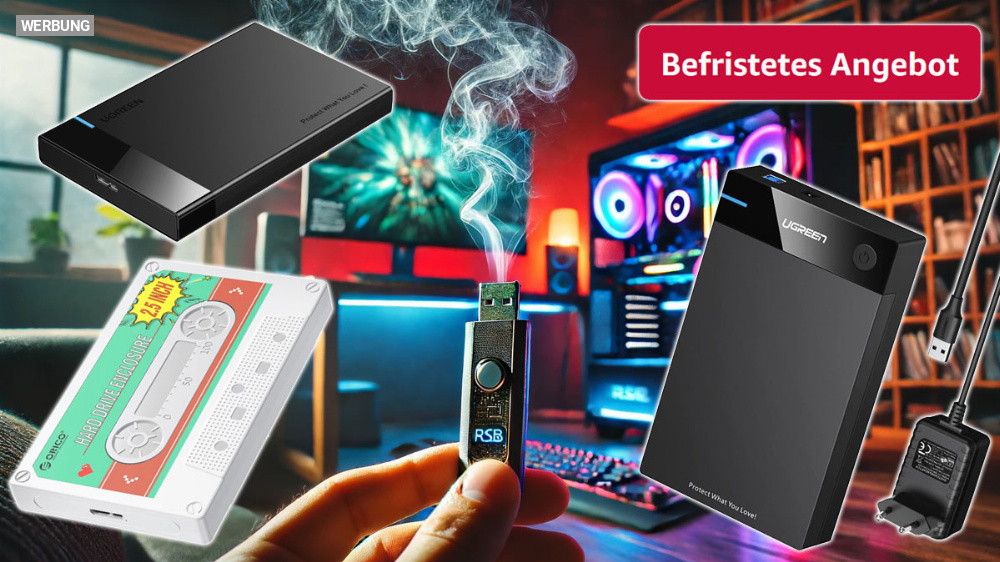 Günstiger und schneller als ein USB-Stick: Externe Festplatte aus alter SSD oder HDD selbst gebaut