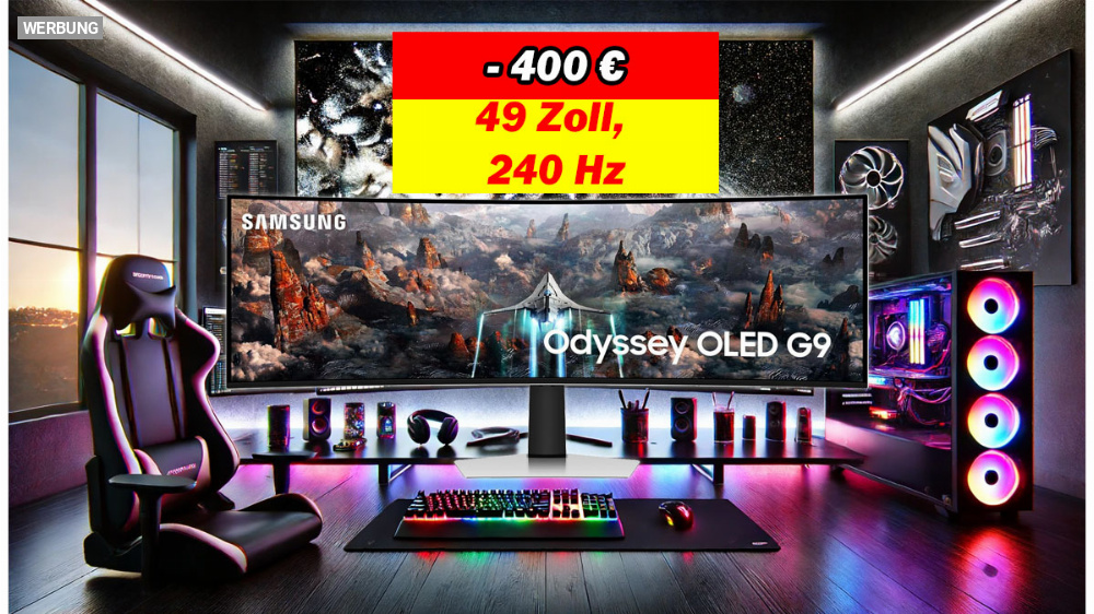 Samsung Odyssey OLED G9: Gaming-Monitor 49 Zoll, 240 Hz, schon vor dem Prime Day 400 Euro günstiger (Update)
