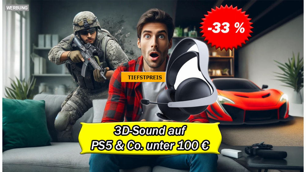 Immer hören, woher der Gegner kommt: Playstation Pulse Elite Wireless Headset unter 100 Euro 