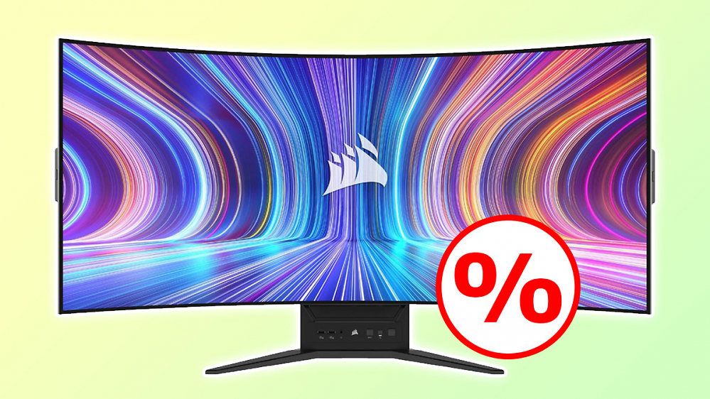 Monitor-Deal: Biegbarer 45-Zoll-Riese von Corsair mit OLED-Panel günstig wie nie