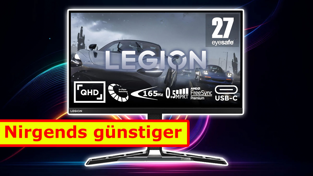 Deal: Lenovo Legion Y27h-30 zum Bestpreis bei Amazon (27 Zoll, WQHD, 165 Hz, USB-C)