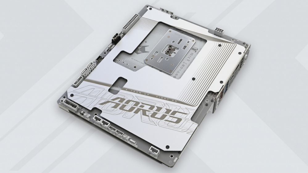 B650E-Mainboard: Gigabyte verbirgt sämtliche Anschlüsse unter einem weißen Kleid