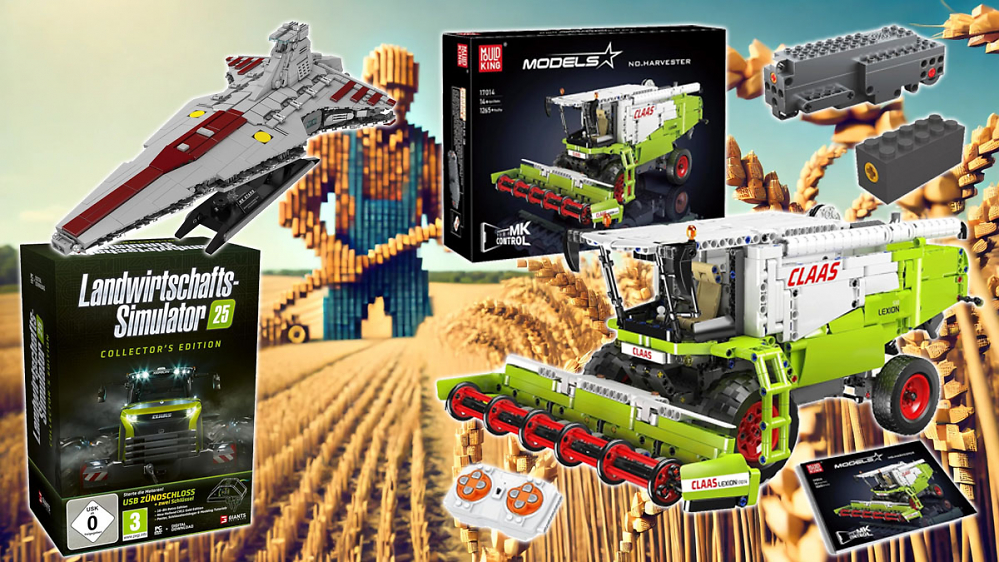 Befristeter Deal für LS25-Fans: Mähdrescher von Lego-Konkurrent mit Motor, Fernsteuerung & Technikteilen