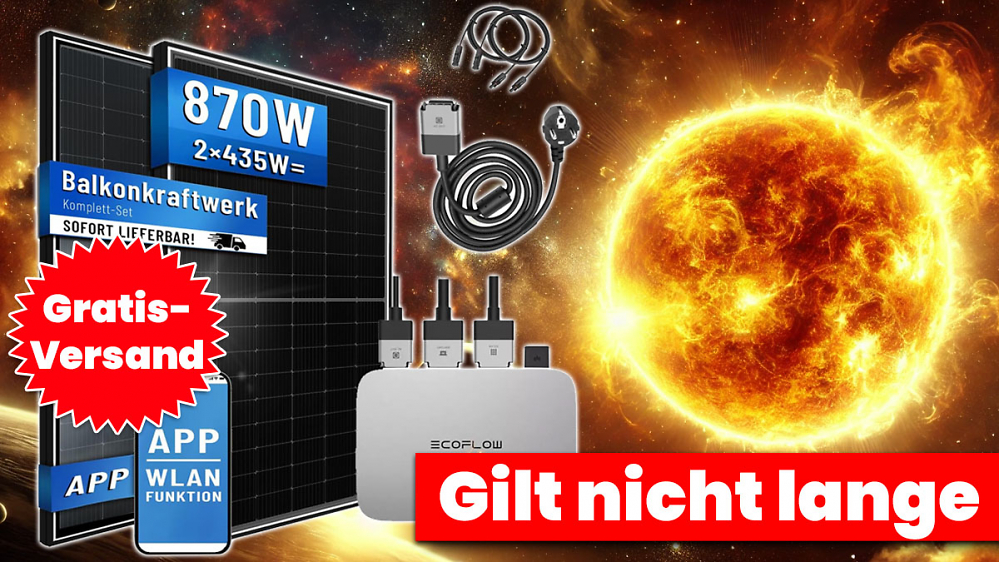 Kein Scherz: 870 Watt und Ecoflow Wechselrichter bei Amazon für 249 Euro - kurze Zeit 