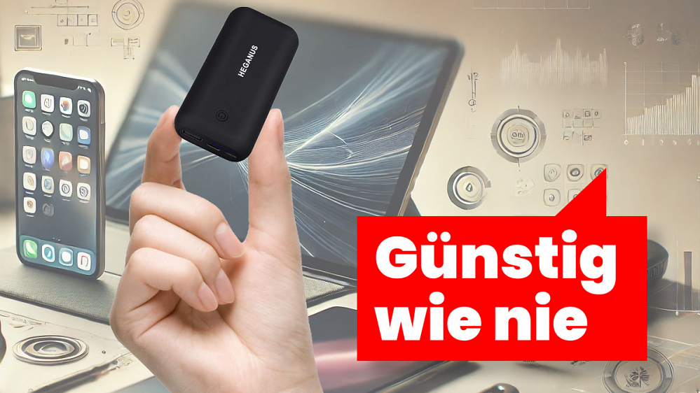 Mini-Powerbank mal kurz zum Mini-Preis: Mit 10.000 mAh und Schnell-Lade-Funktion kostet sie keine 12€