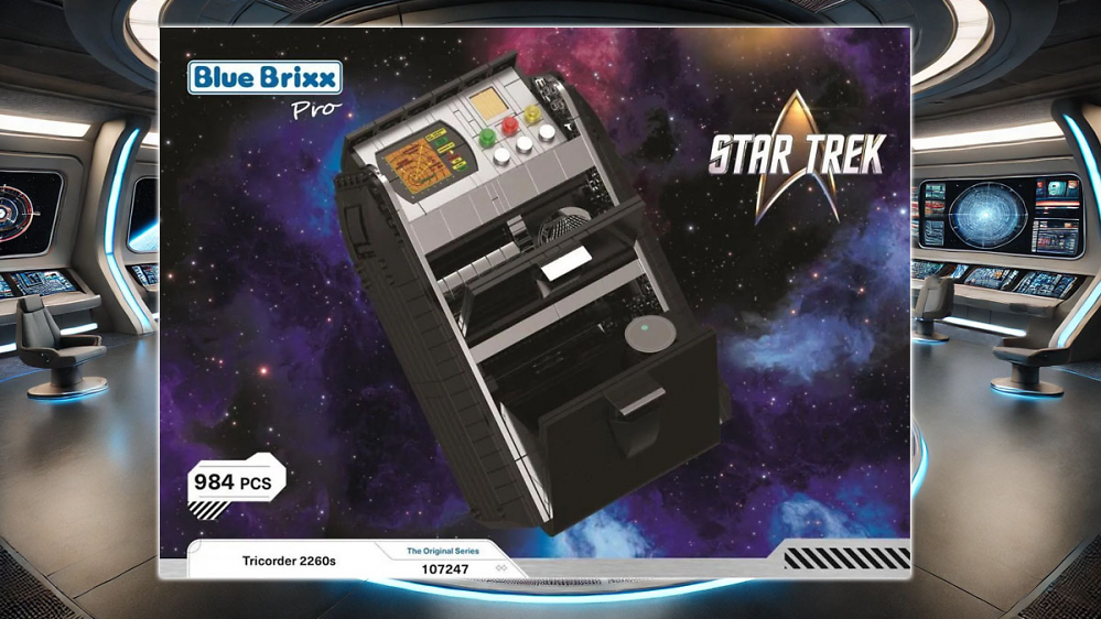Aus 984 Klemmbausteinen: Mr. Spocks Tricorder mit Handscanner von Bluebrixx erschienen