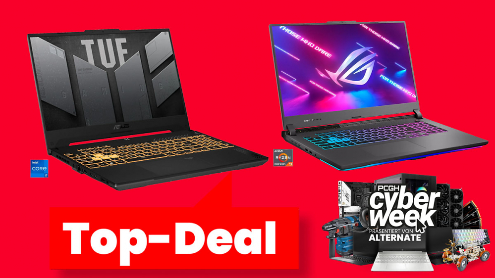 Deal: Bis zu 1.200 Euro sparen: Asus Gaming-Laptops mit RTX 4070, 4080 & Co. zu Knallerpreisen bei der PCGH Cyber Week