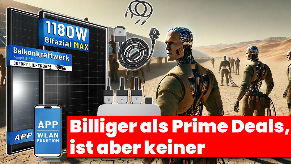 Deal skurril: Bifaziales Balkonkraftwerk fliegt für 259 € raus, deklassiert alle Prime Deals 