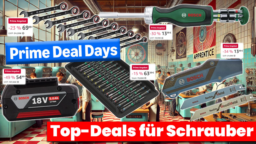 Deal Days: Bosch Schraubendreher mit Ratsche, Ratschenschlüssel, Akku 18V ab 13,99 €
