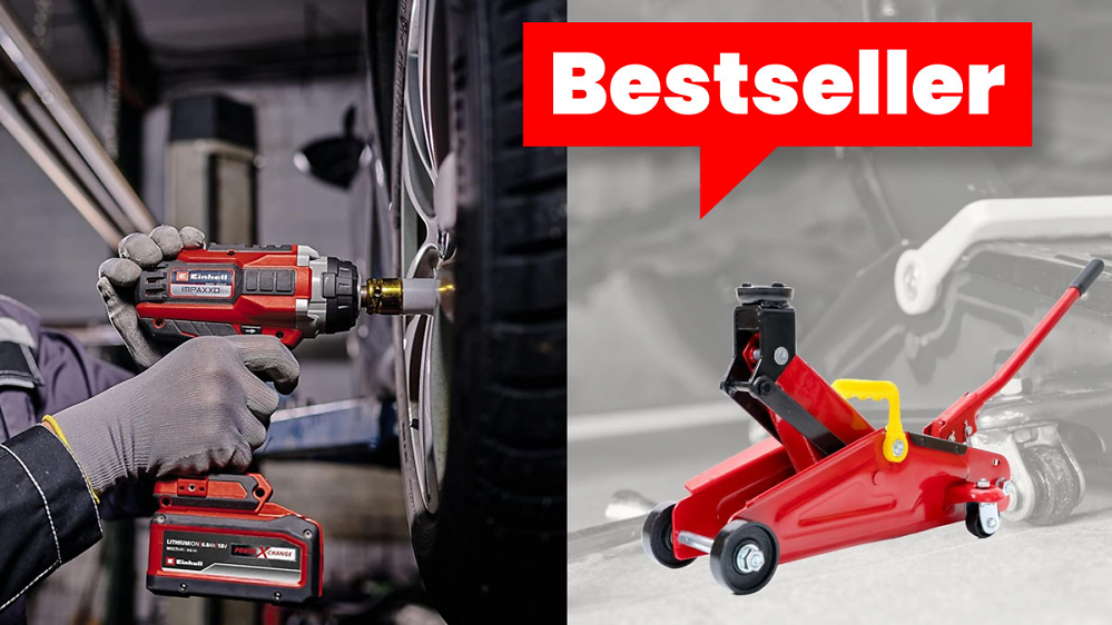 Reifenwechsel leicht gemacht: Rabatte für Einhell 18V Akku-Schlagschrauber und hydraulischem Wagenheber abgreifen