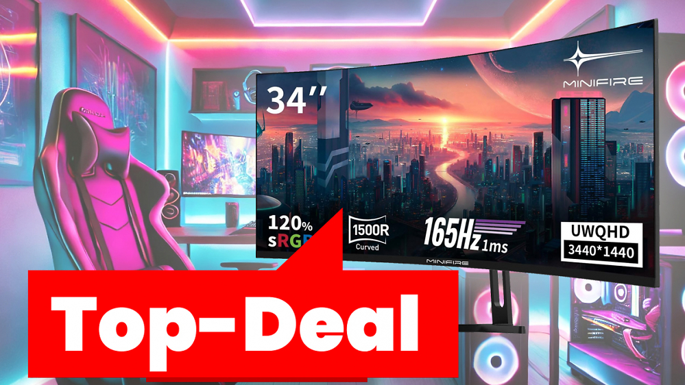 Top-Deal für beliebten Curved Gaming-Monitor: 34 Zoll, Ultrawide (21:9) & 165 Hz - kostet gerade nur 259,99€