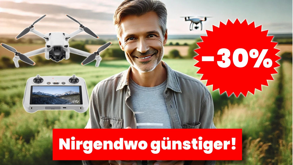 Bestpreis-Deal für 4K-Drohne: DJI Mini 3 mit Fernbedienung um 30 % reduziert - nirgendwo günstiger