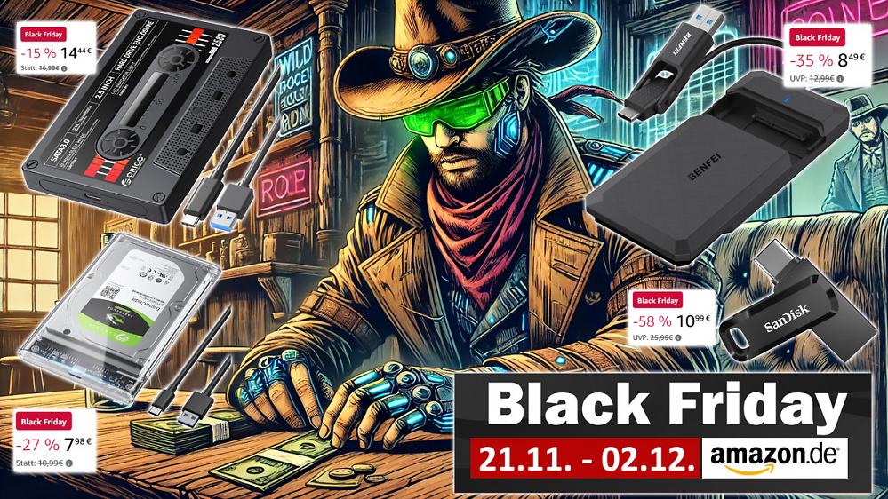 Für eine Handvoll Euro: Externe Festplatte aus alter SSD zum Black-Friday-Preis bauen
