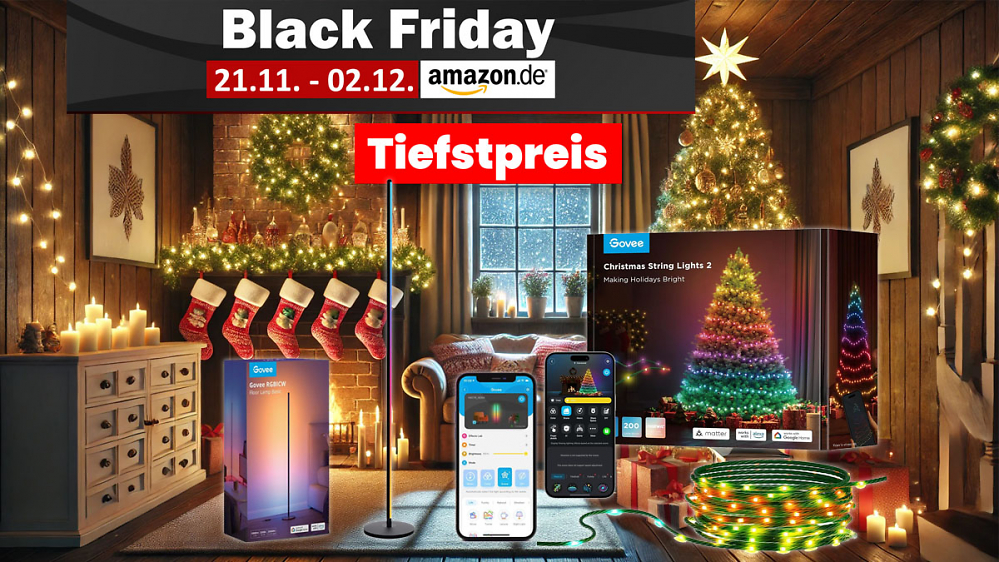 Zur Black Friday Woche: Amazon schmeißt Govee Weihnachtslichterkette, Stehlampen und mehr zu Bestpreisen raus