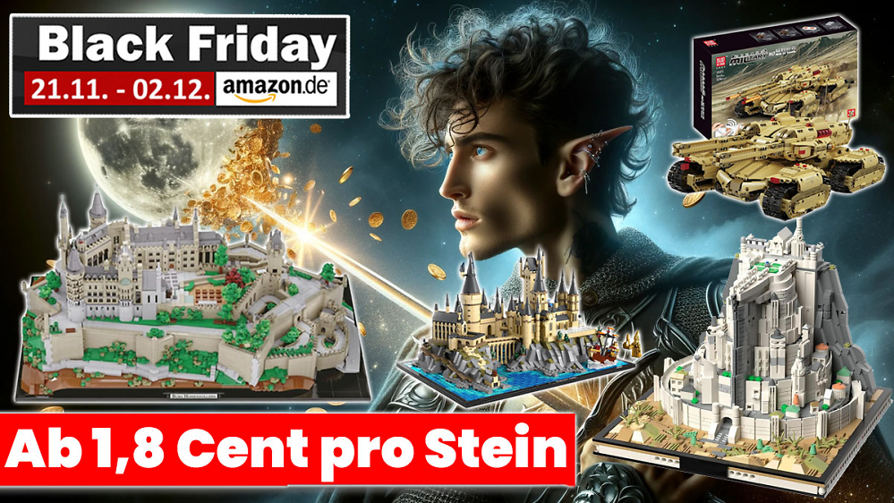 Flieht, ihr Mondpreise: Minas Tirith, Hogwarts, Burg Hohenzollern & Mammutpanzer ab 1,8 Cent pro Klemmbaustein (Black Friday)