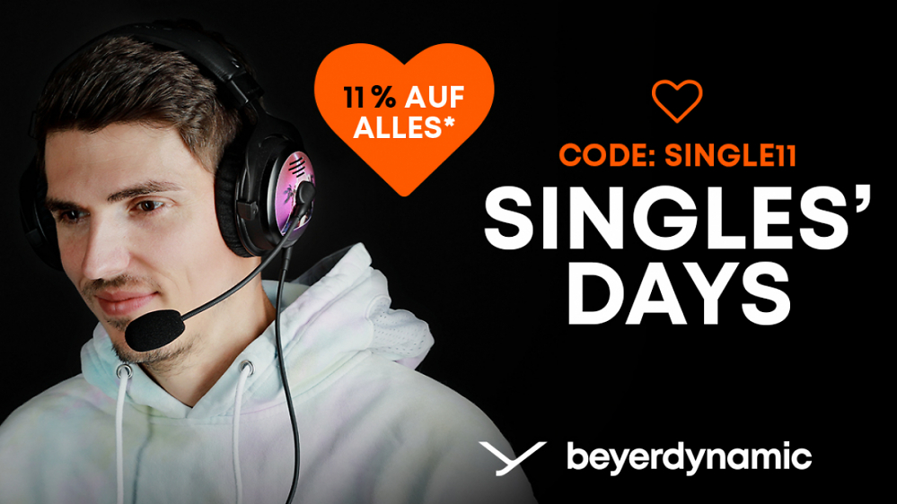 Fette 11 % Bonus-Rabatt auf alle aktuellen beyerdynamic-Preise: Spart jetzt beim Singles' Day!