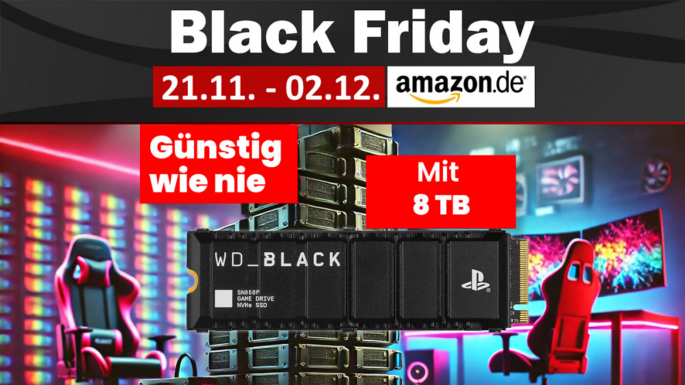 Zum Black Friday schmeißt Amazon nur noch kurz die WD-Black SN850P SSD zum Tiefstpreis raus (Update)