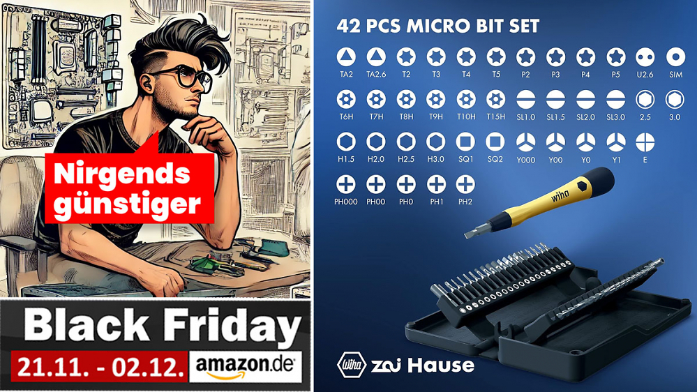 40 Bits für Grafikkarte, Drohne & Laptop: Wiha-Set mit ESD-Bit-Halter zum Black-Friday-Preis