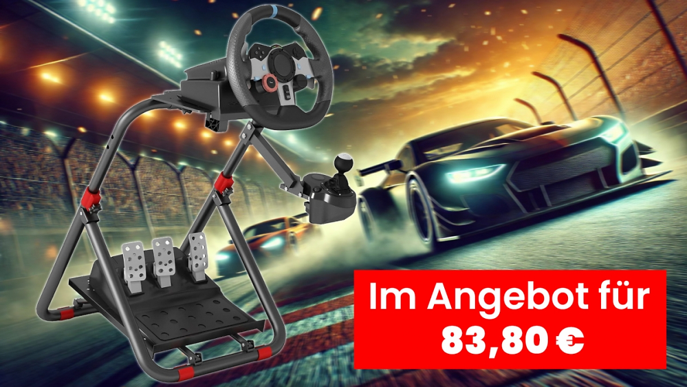 Deal: Fast vergriffen! Amazon haut Rennspiel-Lenkradständer für nur 83,80 € raus - die Lager leeren sich