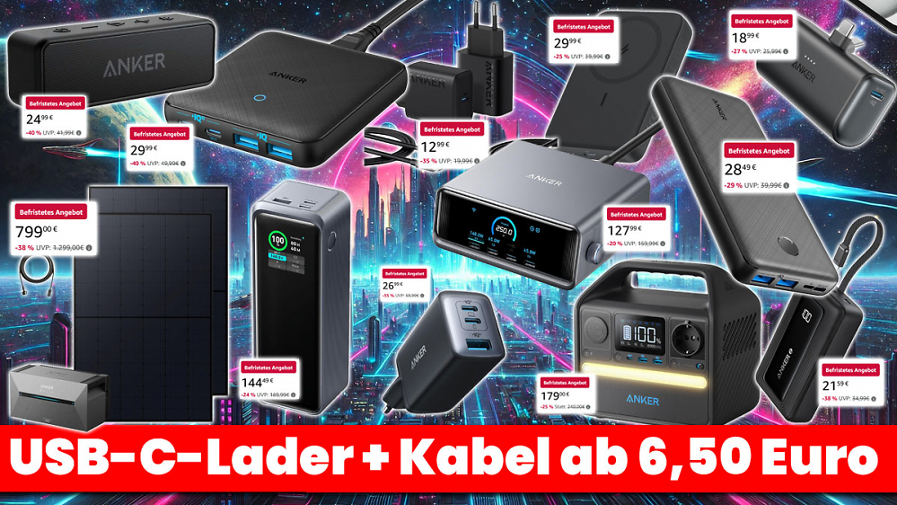 Amazon-Deal: Anker Ladegeräte bis 32 € billiger als anderswo, Kabel, Powerbanks uvm.