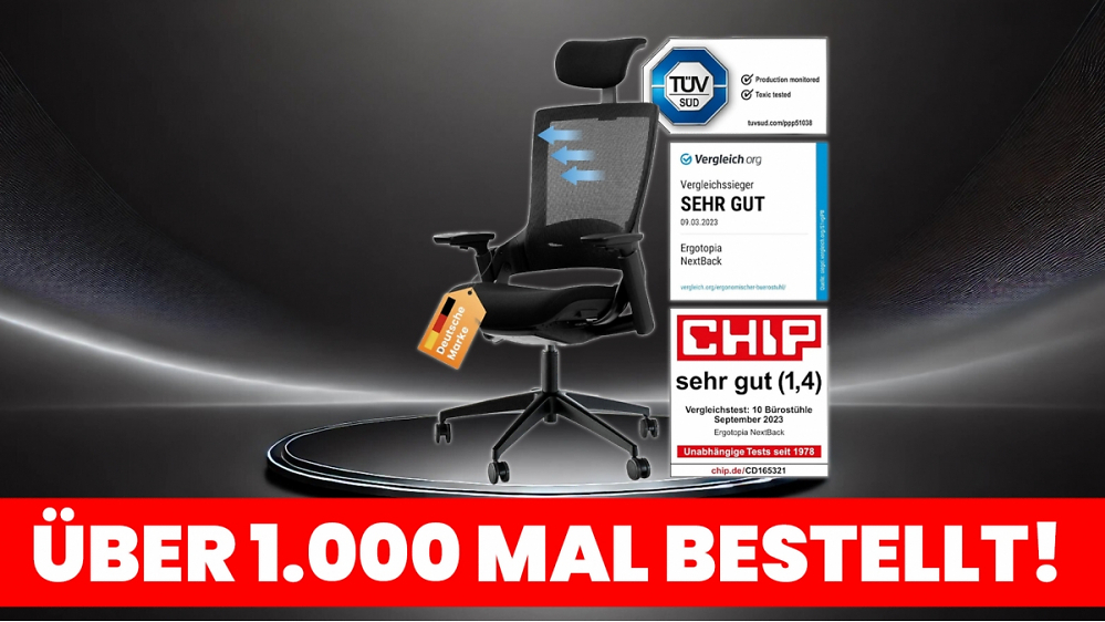 Top-Bürostuhl mit Mega-Rabatt: Ergotopia NextBack jetzt 100 € günstiger bei Amazon