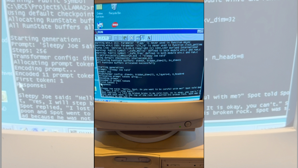 Windows 98 mit Pentium II und 128 MiB RAM: LLM in "Extrembedingungen"