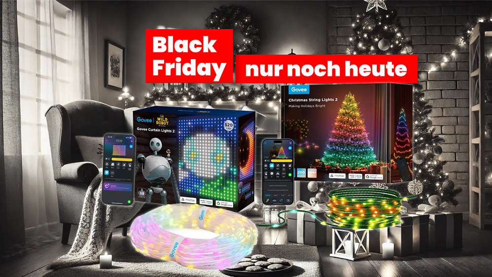 Zum Black Friday Finale: Govee Weihnachtsbeleuchtung und LED-Vorhang nur noch heute zum Tiefstpreis 