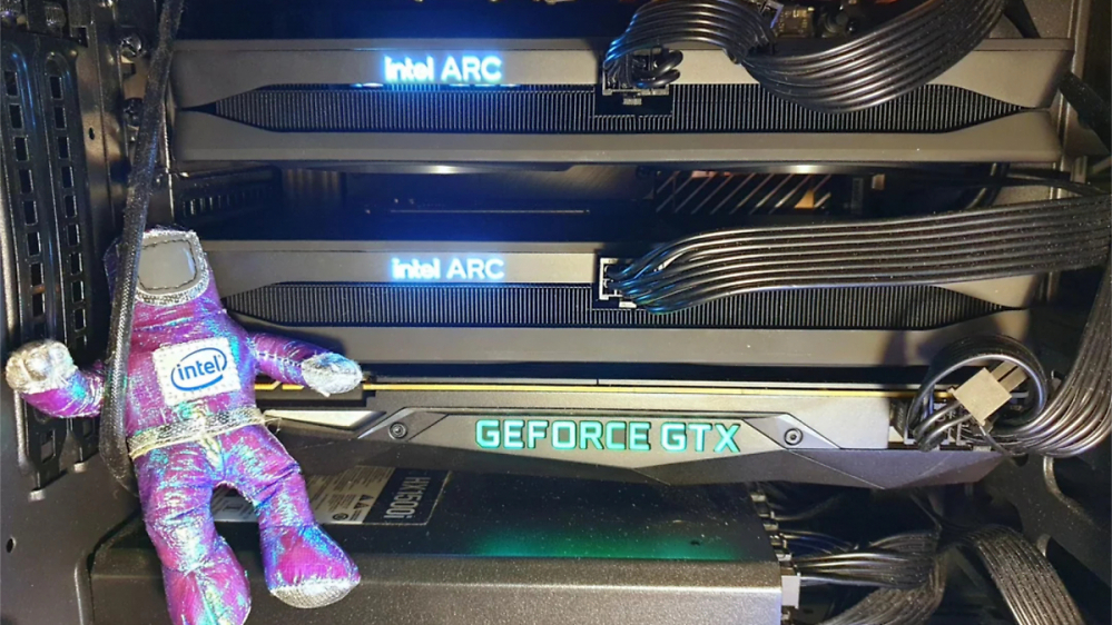 Zwei Arc B580, eine Titan Xp - Fertig ist die Workstation für schnelle FluidX3D-Simulationen