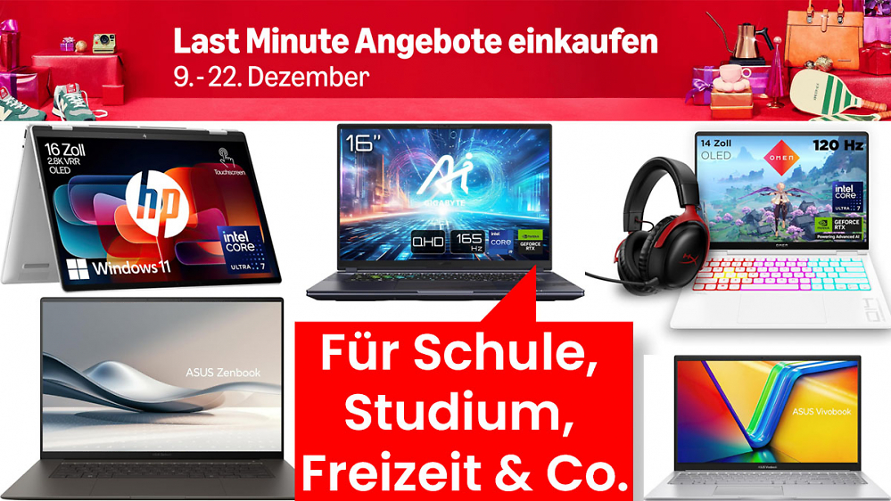 Top-Deals vor Weihnachten: Laptops für Gaming & Office bis zu 600€ günstiger bei Amazon - mit RTX 4070, 4060 & Co.