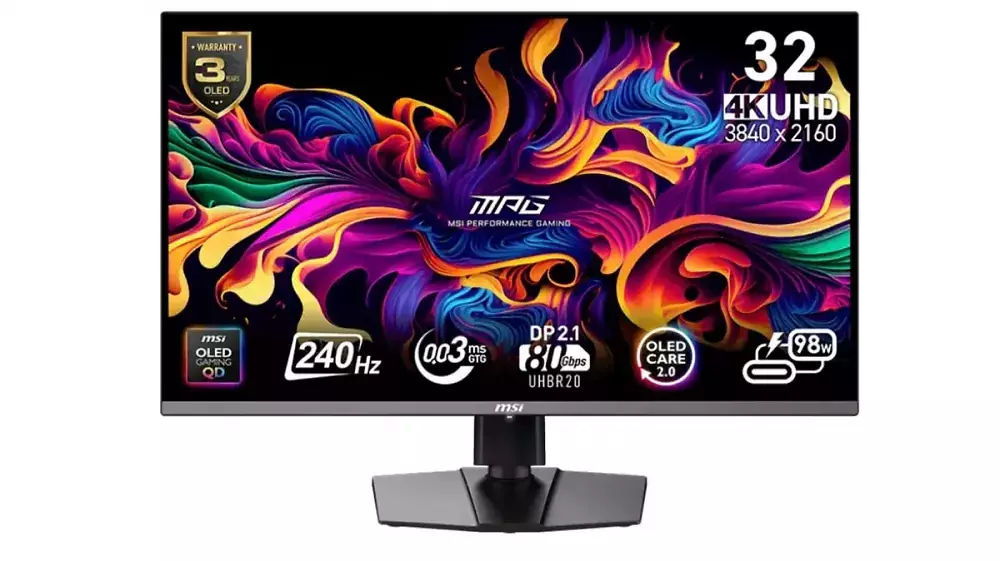 MPG 322URX QD-OLED: MSI zeigt seinen ersten Displayport-Monitor mit UHBR20