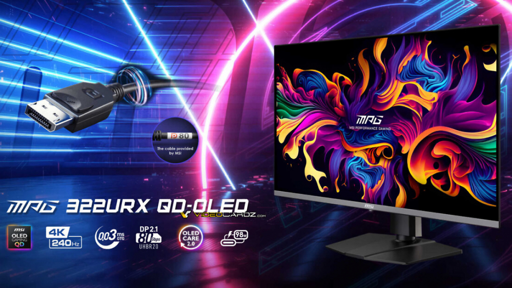 Gaming-Monitor: MSI mit UHBR20 für verlustfreies 4K/UHD bei 240 Hz
