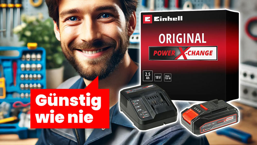 Keine 15 Euro! Amazon verschleudert Original Einhell Starter Kit mit Akku und Ladegerät