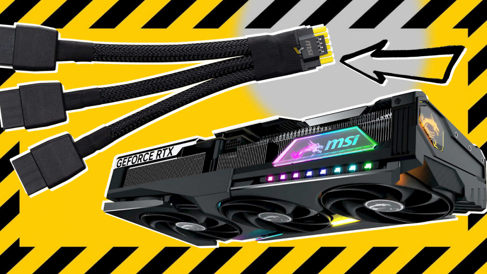 Geforce RTX 5000: MSI mit gelben Steckern 