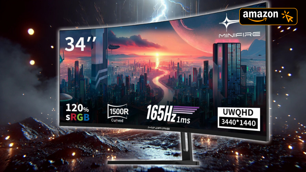 Gaming-Monitor-Deal: Minifire 34 Zoll UWQHD mit 165 Hz jetzt 30 % günstiger!